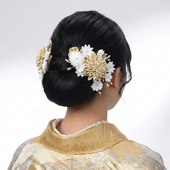 「えびす」段菊コーム髪飾り2点セット