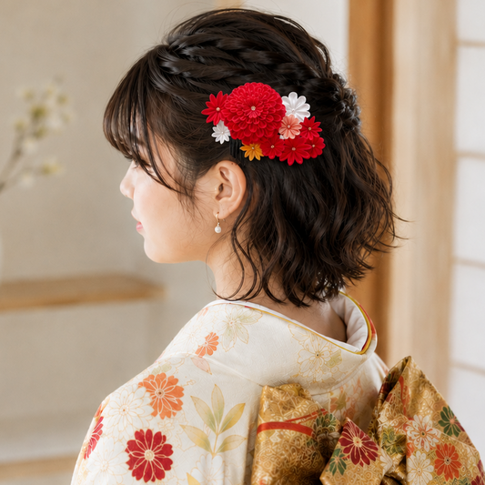 「深川」圓頭階梯菊花梳(單件)