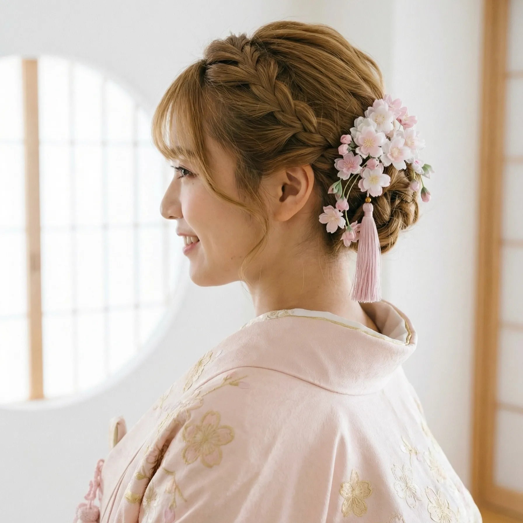 ちどりがふち」ののくら作・桜 – つまみ細工 一凛堂
