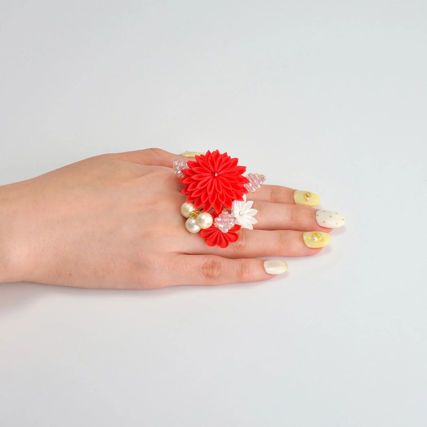 羽二重段菊リング(フリーサイズ)