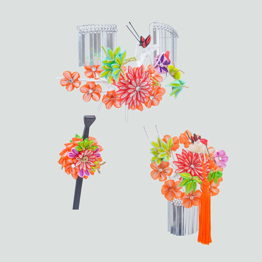 平打ちかんざし3点セット・戸村絹代作