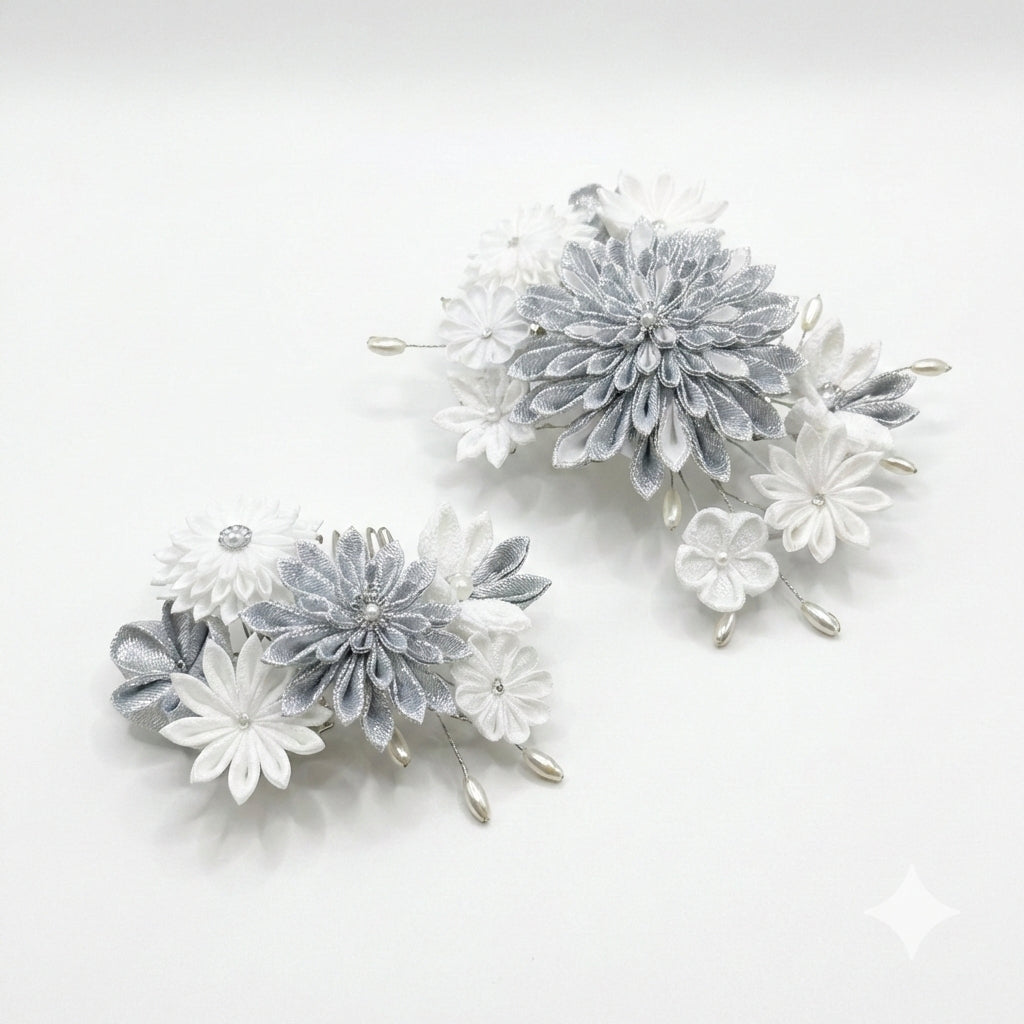 「えびす」段菊コーム髪飾り2点セット