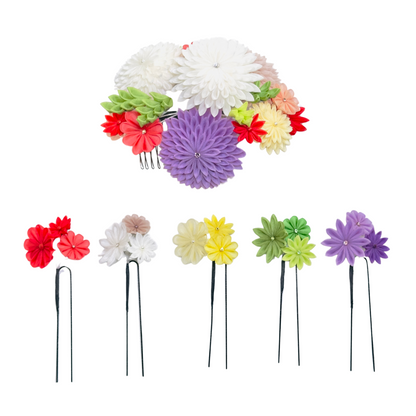 「きおいちょう」コーム式髪飾り＋Uピン5本組