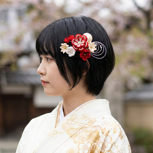 「こいしかわ」ちりめんコーム式髪飾り