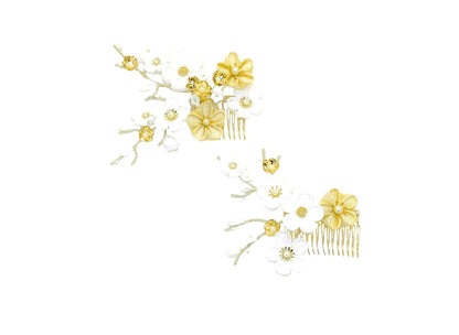 「白金梅」ARTEDIVA コーム式髪飾り2点セット