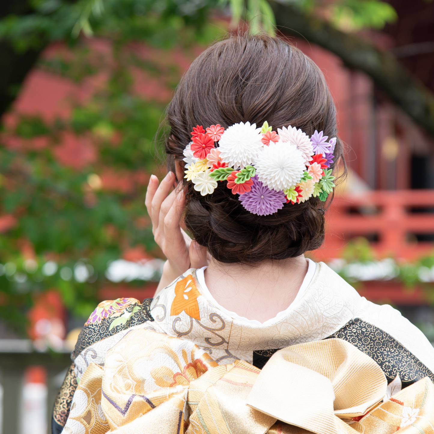 「きおいちょう」コーム式髪飾り＋Uピン5本組