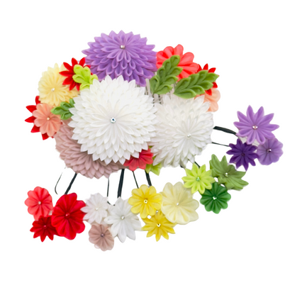 「きおいちょう」コーム式髪飾り＋Uピン5本組