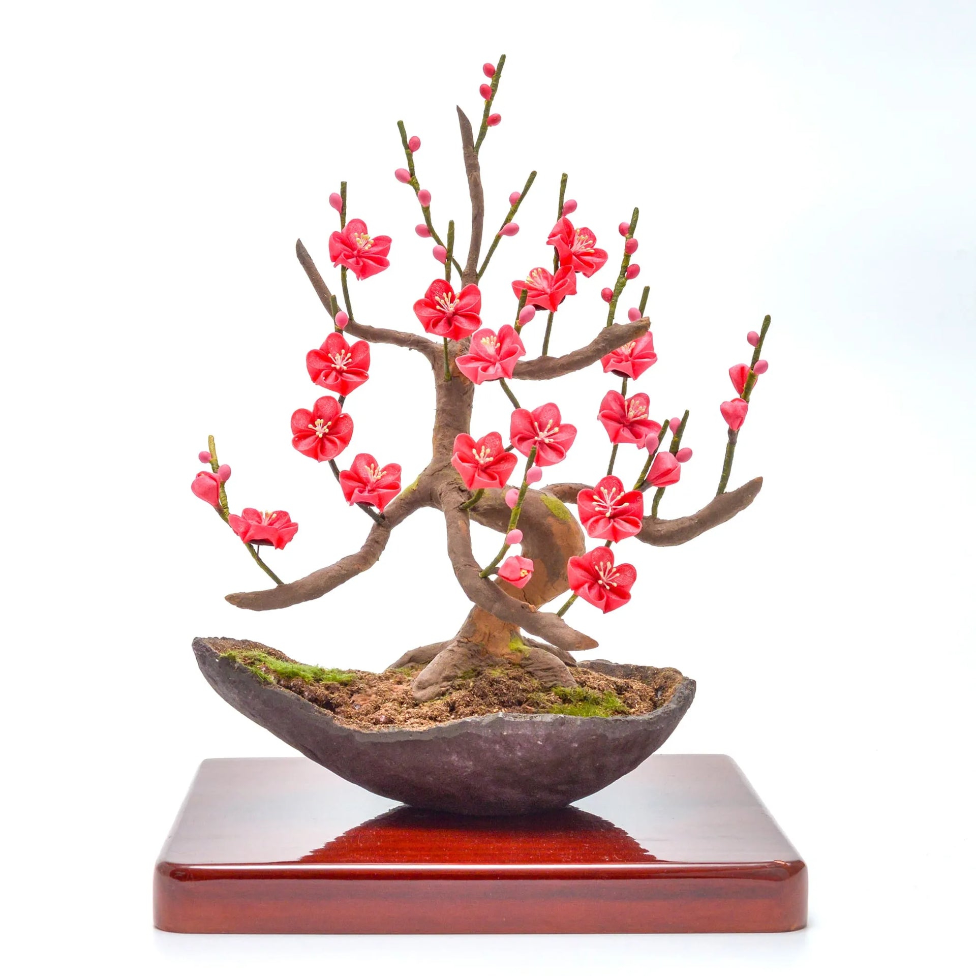 红梅盆景– つまみ細工一凛堂 红梅盆景– つまみ細工一凛堂