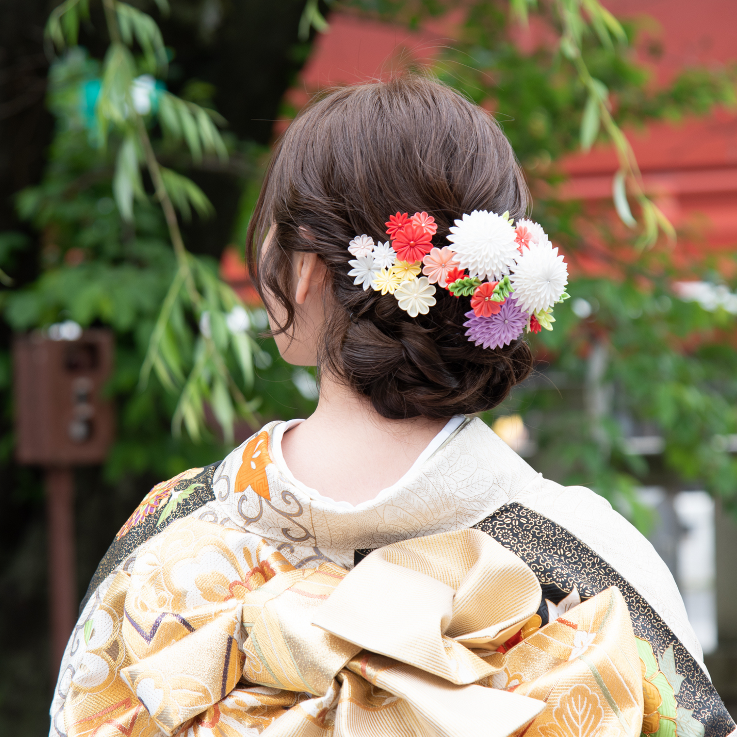 「きおいちょう」コーム式髪飾り＋Uピン5本組