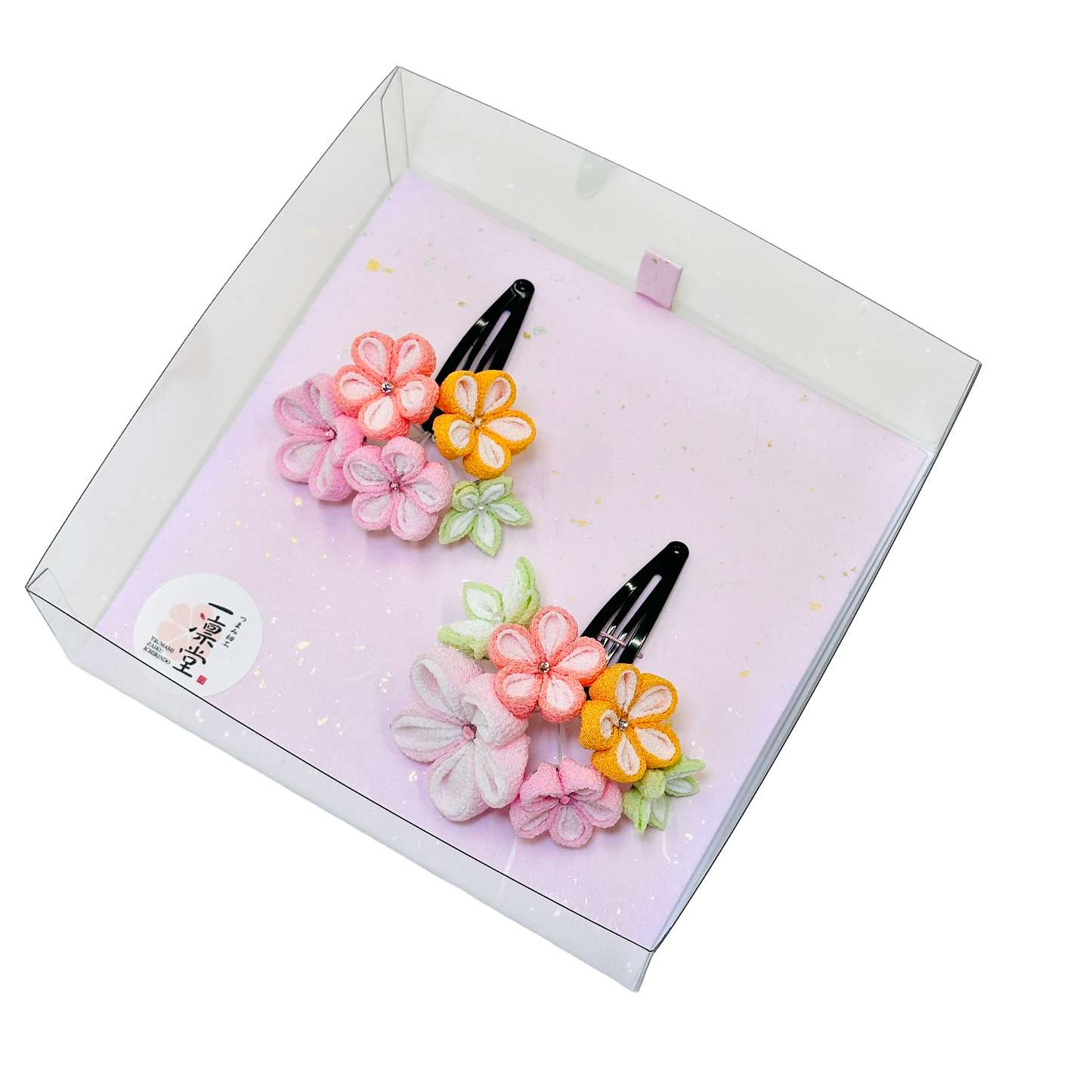 「若月」重ねちりめん2点セット・パッチンピン仕立て・恋桃(ピンク)・夢藤 (パープル)