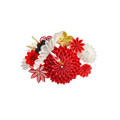 「上弦の月」羽二重コーム仕立て（鶴）