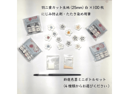 Habutae dyeing kit with video (3 ink colors)