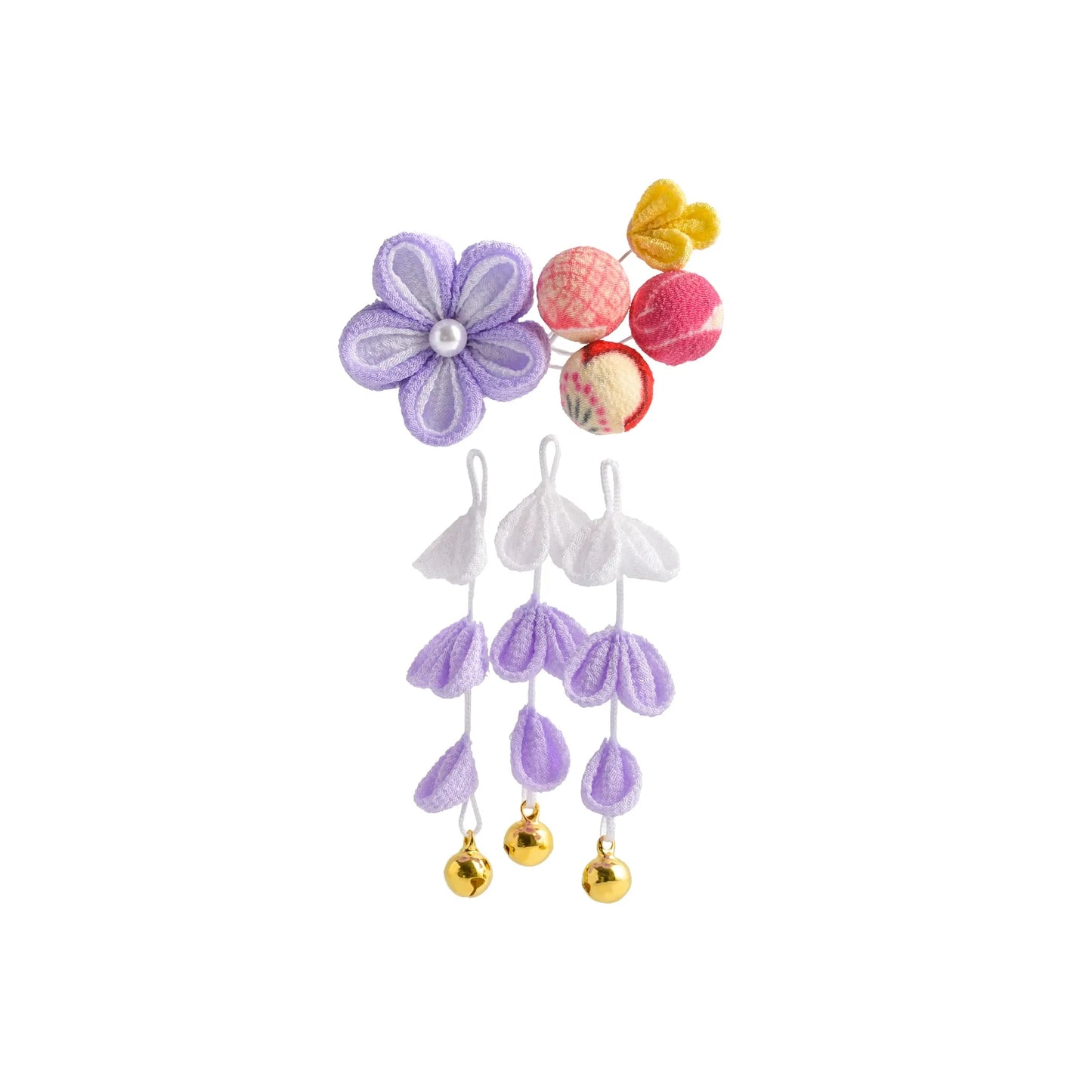 「新月」七五三用髪飾り(パッチンピン仕立て)