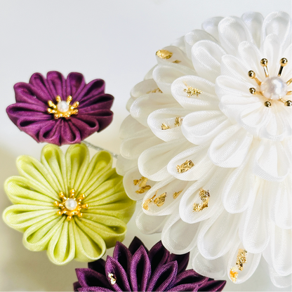 こびきちょう(丸段菊髪飾り2点セット・さがり付き)・ののくら作