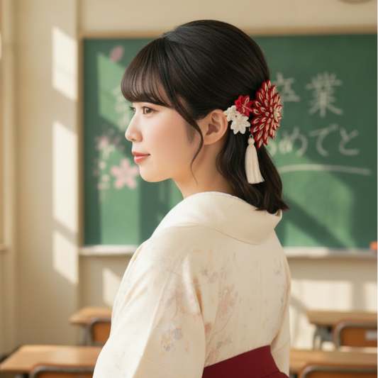 「花栞」一越ちりめん段菊・コーム, Uピン付き