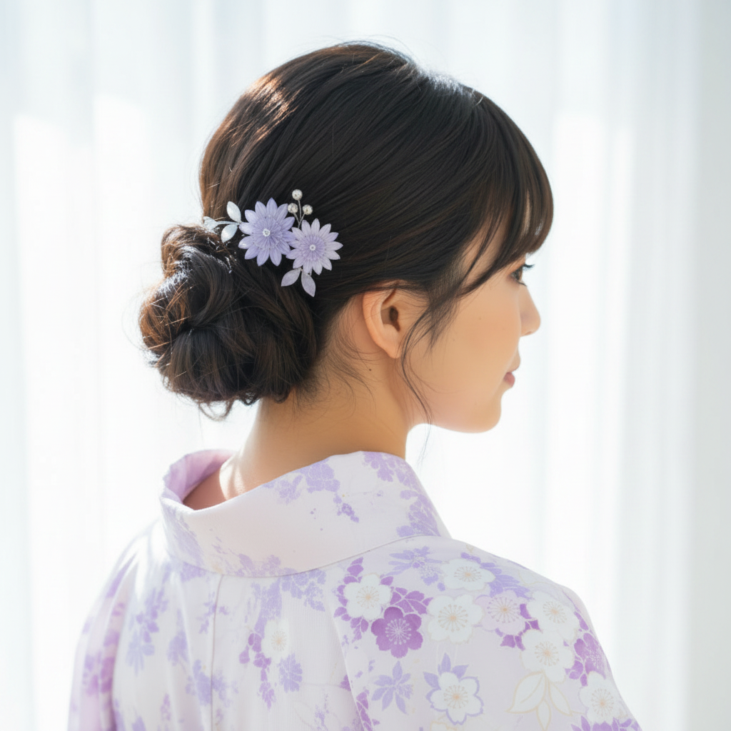 大人の髪飾り「茶花」