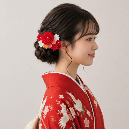 “深川”圆头阶梯菊花梳（单件）