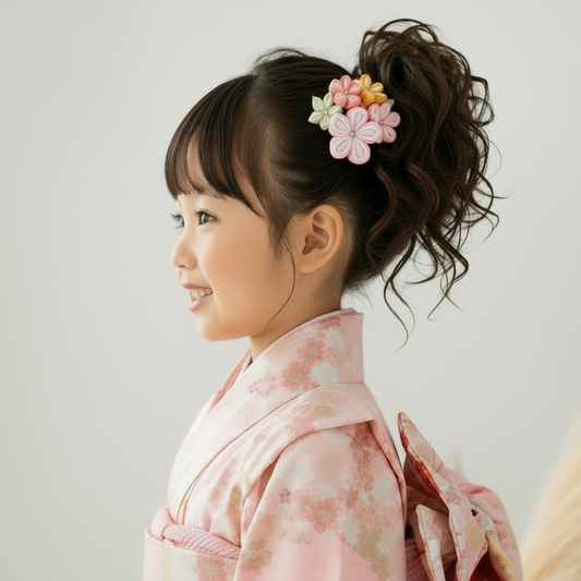 「若月」重ねちりめん2点セット・パッチンピン仕立て