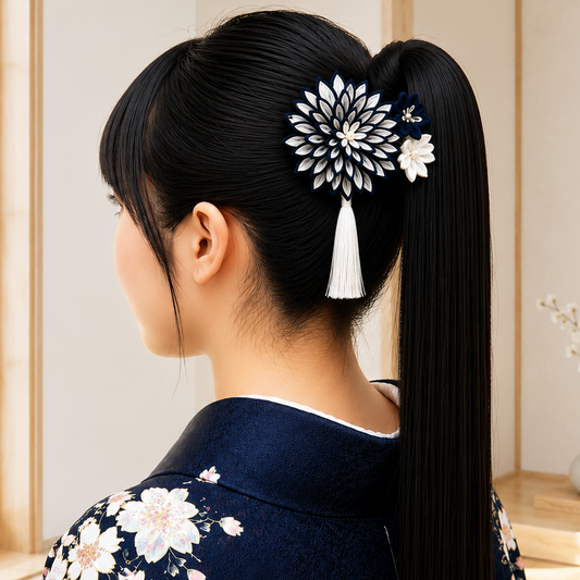 【成人式】「花栞」一越ちりめん段菊・コーム, Uピン付き