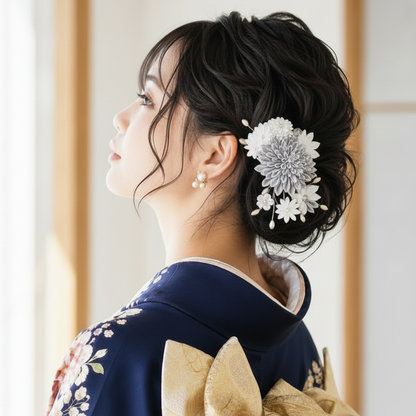 "Ebisu" Chrysanthemum Comb Hairpin Set of 2