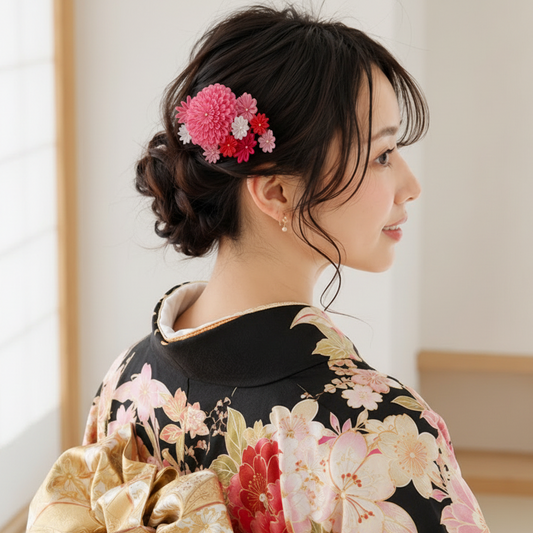 「深川」圓頭階梯菊花梳（單件）