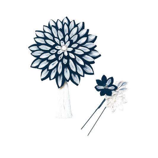 【成人式】「花栞」一越ちりめん段菊・コーム, Uピン付き