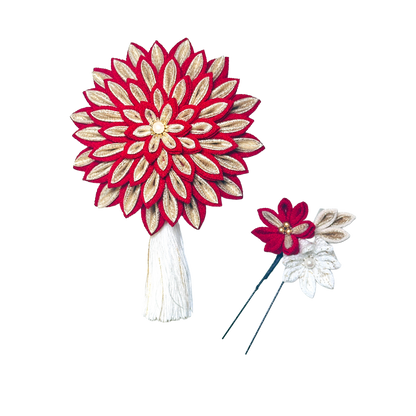 「花栞」一越ちりめん段菊・コーム, Uピン付き