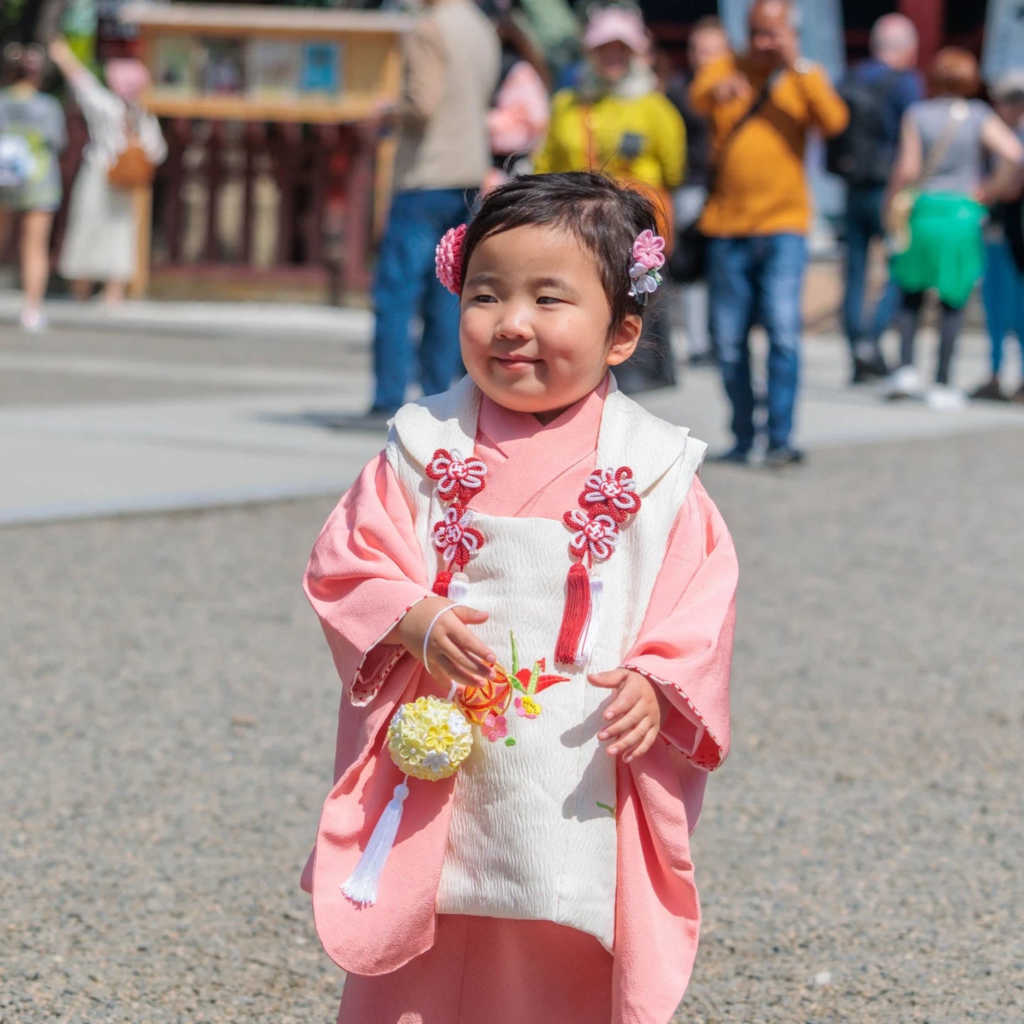「二日月」一越ちりめんの薬玉 (初節句・七五三用)