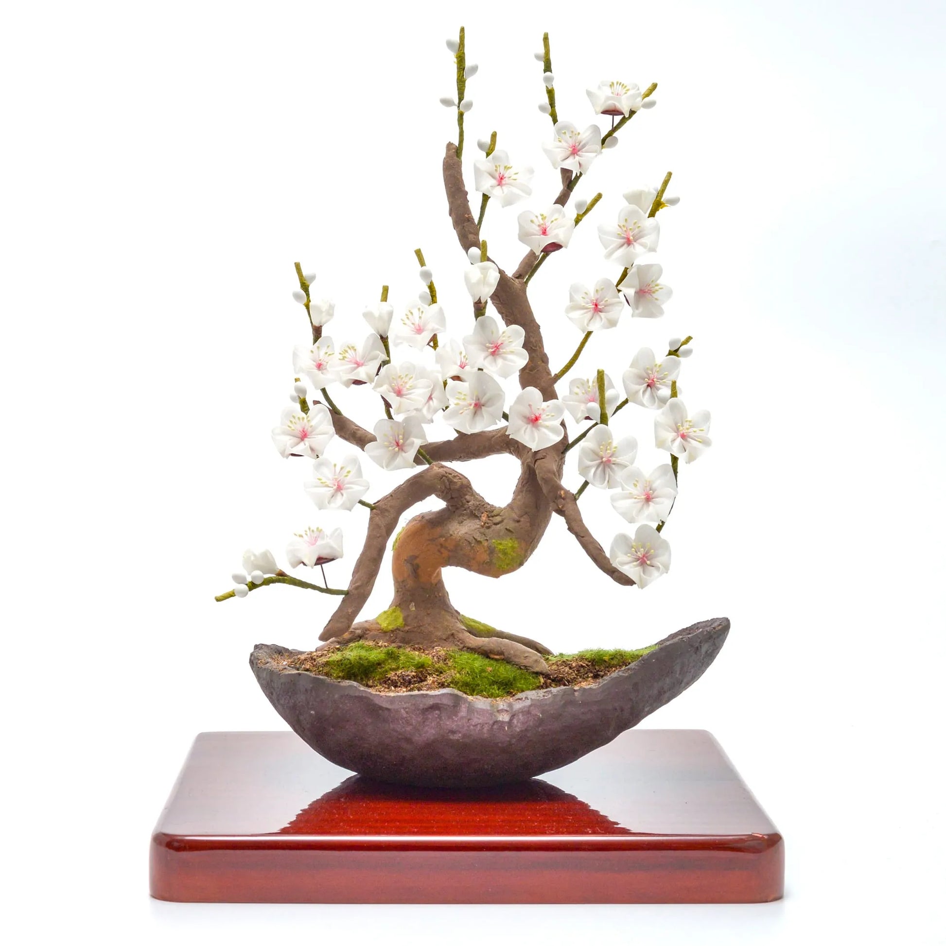 白梅(盆栽仕立て) – つまみ細工 一凛堂 白梅(盆栽仕立て) – つまみ細工 一凛堂