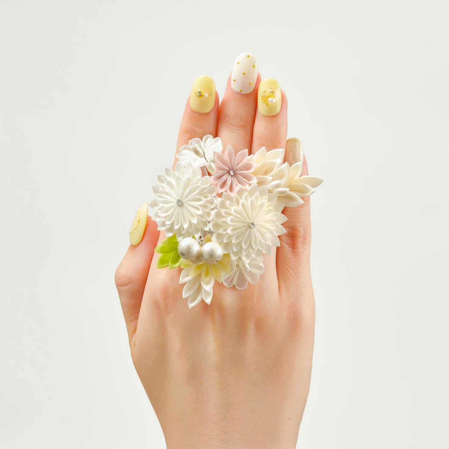 羽二重段菊リング(フリーサイズ)