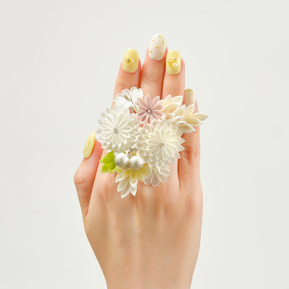 羽二重段菊リング(フリーサイズ)