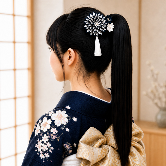 【成人式】「花栞」一越ちりめん段菊・コーム, Uピン付き