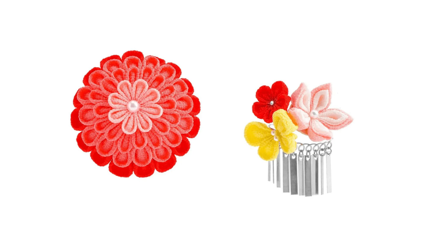 三日月・三歳用パッチンピン仕立て2点セット