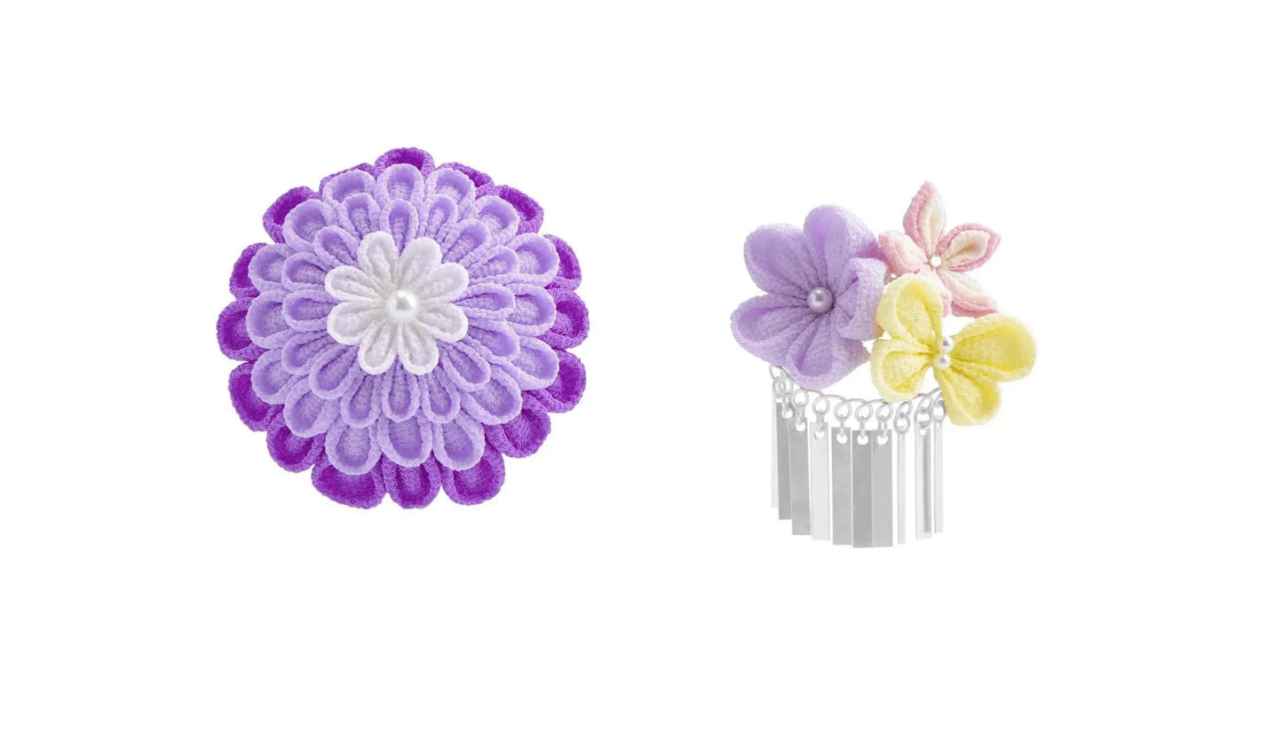 三日月・三歳用パッチンピン仕立て2点セット