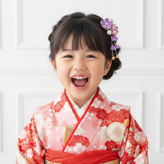 "New Moon" Shichi-Go-San Hair Ornament (Snap Pin Style)