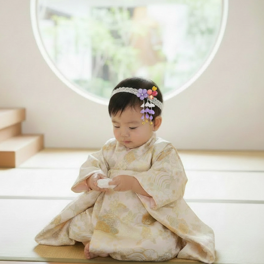 "New Moon" Shichi-Go-San Hair Ornament (Snap Pin Style)