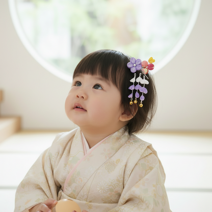 "New Moon" Shichi-Go-San Hair Ornament (Snap Pin Style)