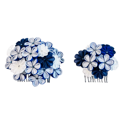 「やねせん」剣つまみで出来たコーム式髪飾り2点セット